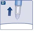 Medical illustration with a blue arrow pointing toward the