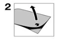 Diagram with number 2 and a black arrow indicating the skin lifting movement