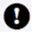 Warning symbol with a white exclamation mark inside