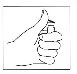 Line drawing of a closed fist with the thumb pointing upward