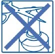 Стилізоване зображення ножиць синього кольору над флаконом з ліків із великою хрестоподібною позначкою, що вказує на заборону використання