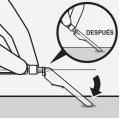 Diagramma che mostra il movimento di una leva che viene abbassata verso il basso per essere posizionata orizzontalmente su una superficie