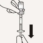A hand holds the top part of a syringe while another component is being assembled