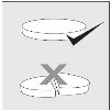 Illustration of a whole tablet with a black checkmark and a broken tablet with a large gray cross over it