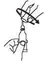 A hand holds a vial while the