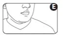 Disegno lineare del volto e del collo di una persona con la lettera E in un cerchio nero nell'angolo in alto a destra