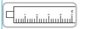 Black and white technical drawing of a horizontal syringe with a millimeter scale and plunger on the left