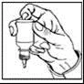 A hand holding vertically a small bottle with a dropper to administer the liquid medication