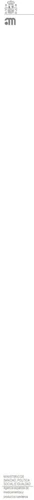 Stylizowany logo hiszpańskiego Ministerstwa Zdrowia ze stemmlem i skrótem u góry oraz tekstem informacyjnym u dołu na białym tle