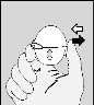 A hand holding a glass vial with a needle inserted, and two black arrows indicate clockwise rotation of the cap