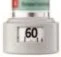 Close-up of a medical device with a digital display showing the number 60 on a white background and a graduated scale on the side