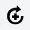 Black icon on white background depicting a curved arrow rotating clockwise around a central plus sign