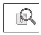 Stylized icon of a magnifying glass