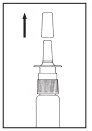 Technical diagram showing the removal of a protective cap