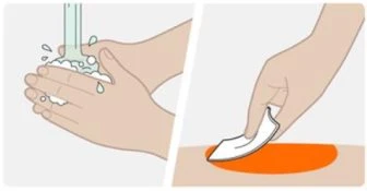 Due mani si lavano sotto un getto d'acqua