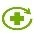 Green medical cross symbol enclosed within