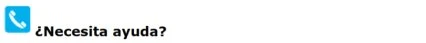White telephone handset icon on a light blue background next to the Spanish question ¿Necesita ayuda?