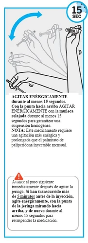 Disegno di quattro mani che agitano energicamente una siringa con la punta rivolta verso l'alto