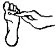 Black and white drawing of a hand pointing with the index finger