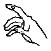 Black line drawing of a hand