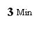 Black text on white background displaying the text 3 Min