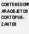 Black text on white background in uppercase block letters reading: CONTENTED OF ARA.OBJECTOS CORTOPUN-ZANTE S