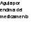 Black text on white background with fragmented and poorly legible words: Agulapor endma del medicamenb