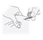 Two hands preparing a