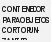 Black text on white background reading in uppercase: CONTENEDOR PARA OBJETOS CORTORUN with part of the lower text partially visible