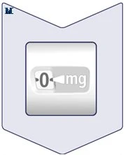 Stylized graph on a light blue background showing a gauge with the label '0 mg' at the