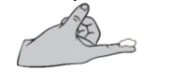 Stylized drawing of a hand with the