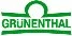 Logo verde della Grünenthal composto da una linea orizzontale con un arco centrale sopra la scritta in stampatello maiuscolo