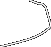 A stylized black dashed-line drawing forming an open curve shaped like an inverted U on a white background