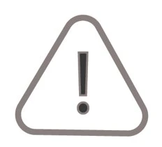 Warning symbol with a black exclamation mark inside a triangle