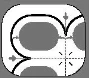 Technical diagram with gray curved lines on a white background and dashed lines with arrows indicating directions and intersection points