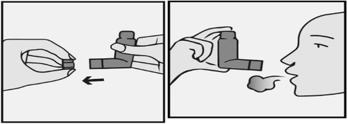 Two illustrations showing how to remove the cap from the
