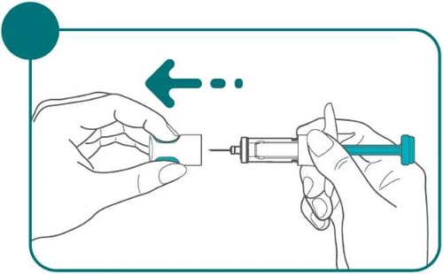 Two hands holding a syringe to attach the tip of the