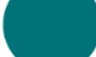 Solid aqua green circle on a white background