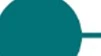Aqua green circle with a horizontal line extending from the right side on a white background