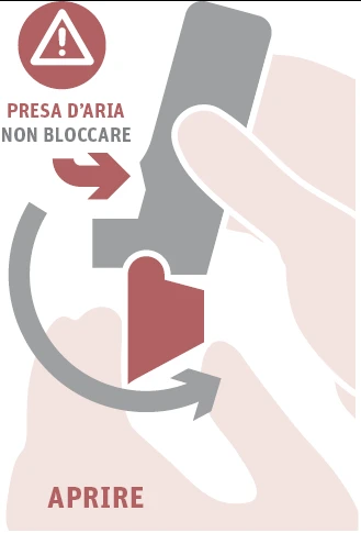 Diagram with a hazard warning, instructing not to block inlet D