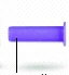 Un cilindro orizzontale di colore viola con una linea nera verticale che ne indica la parte inferiore su sfondo bianco