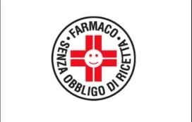 Logotipo circular con borde negro y cruz roja central con un rostro sonriente, y el texto SIN OBLIGACIÓN DE RECETA alrededor del centro