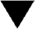 Solid black triangle pointing downward on a white background
