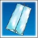 Illustration of a transparent, rectangular medical infusion bag with two separate compartments on a gradient blue background