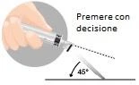 A hand holding a syringe for administration with a