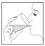 Disegno in bianco e nero di una persona di profilo che beve un liquido da un bicchiere tenuto con entrambe le mani