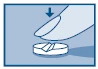 A hand pressing with the