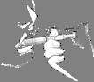 A hand gripping a syringe horizontally with the