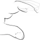 Black line drawing on white background showing the profile of a hand with index finger extended and fingertip pointing downward