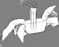 Two hands hold a bowl while a liquid is being poured into it